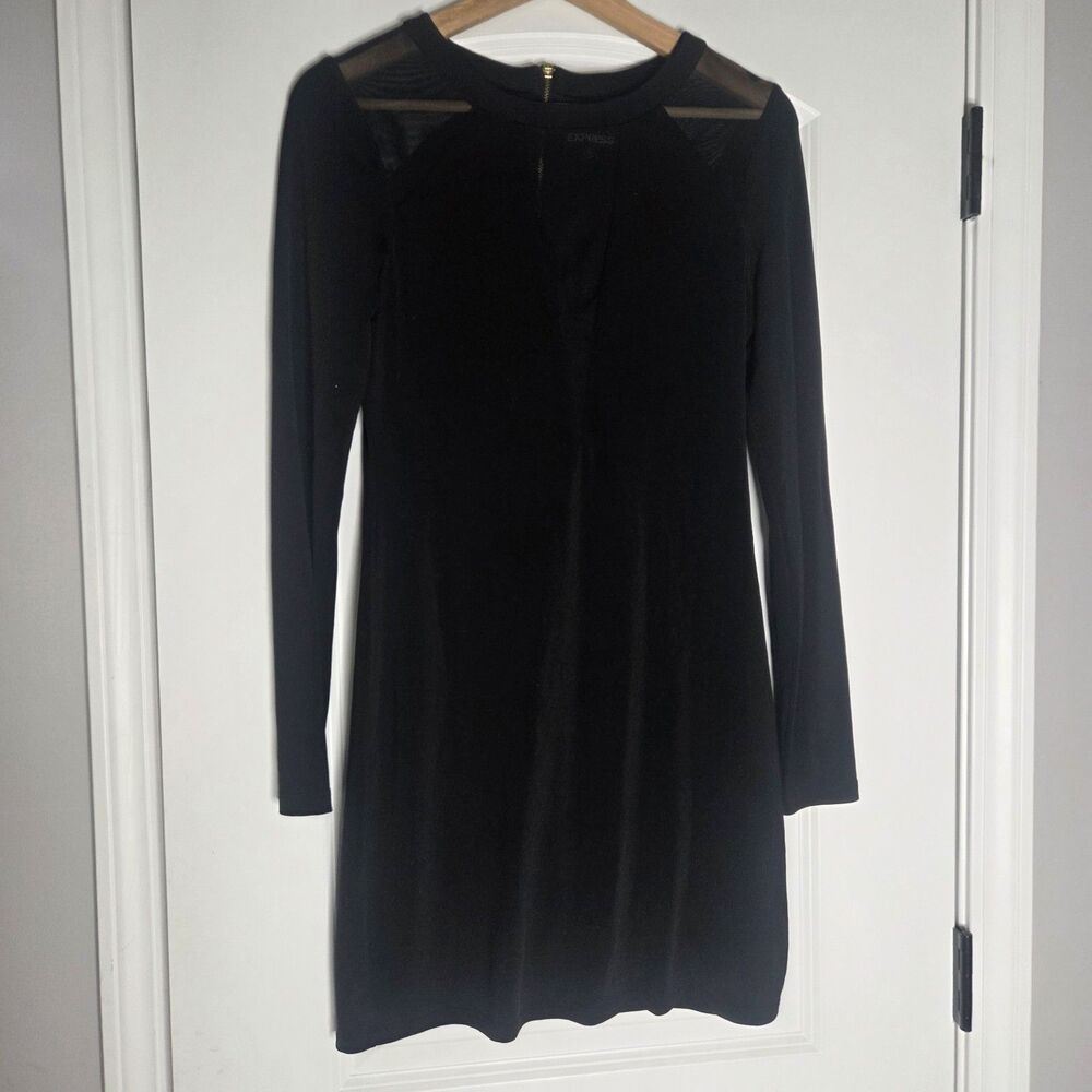 Size Small Express Womens Black Mini Dress Long Sleeve
